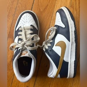 Nike Kids' White and Gold Sneakers